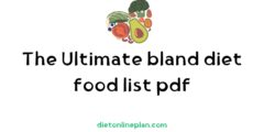 The Ultimate bland diet food list pdf